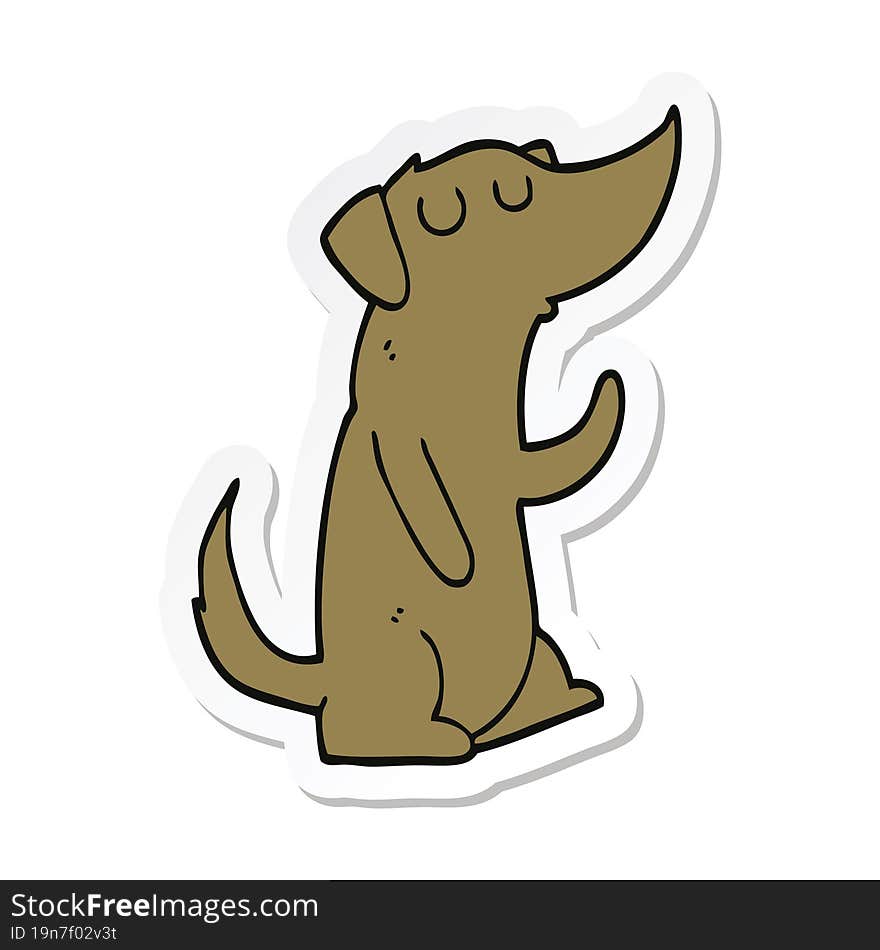 sticker of a cartoon dog