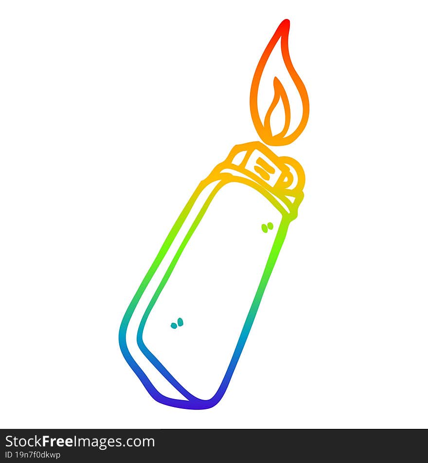 rainbow gradient line drawing cartoon disposable lighter