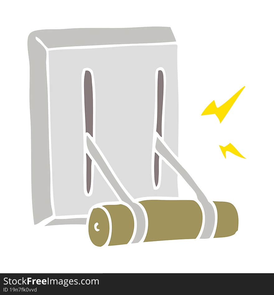 flat color illustration of a cartoon electrical switch