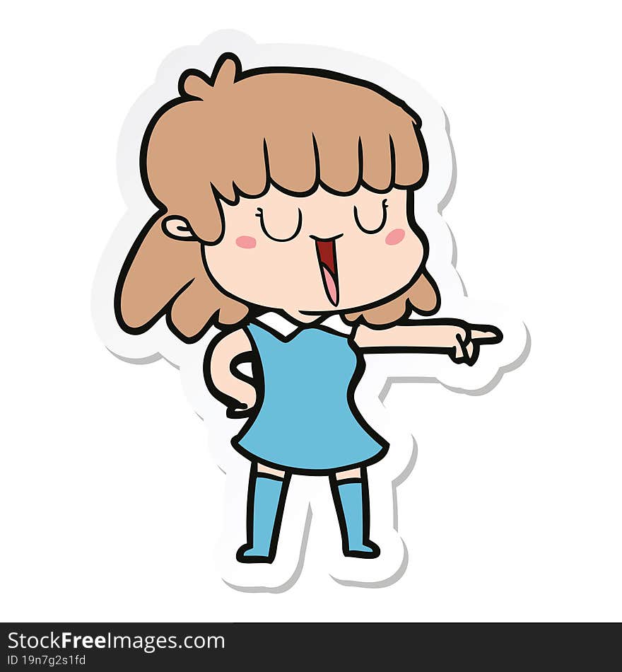 sticker of a cartoon woman