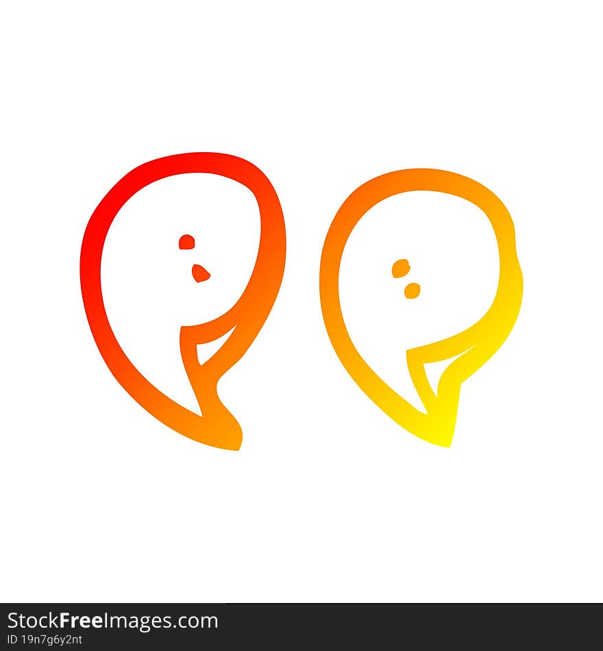 warm gradient line drawing cartoon quotation marks