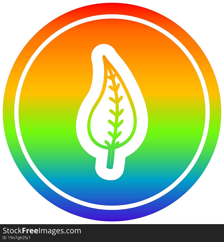 natural leaf circular in rainbow spectrum