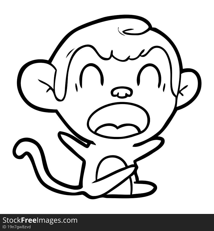 shouting cartoon monkey. shouting cartoon monkey