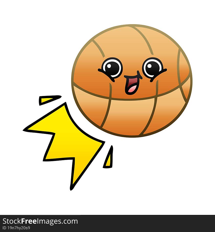 gradient shaded cartoon basketball