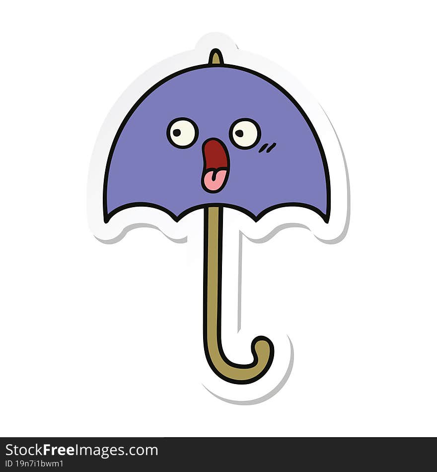 sticker of a cute cartoon umbrella