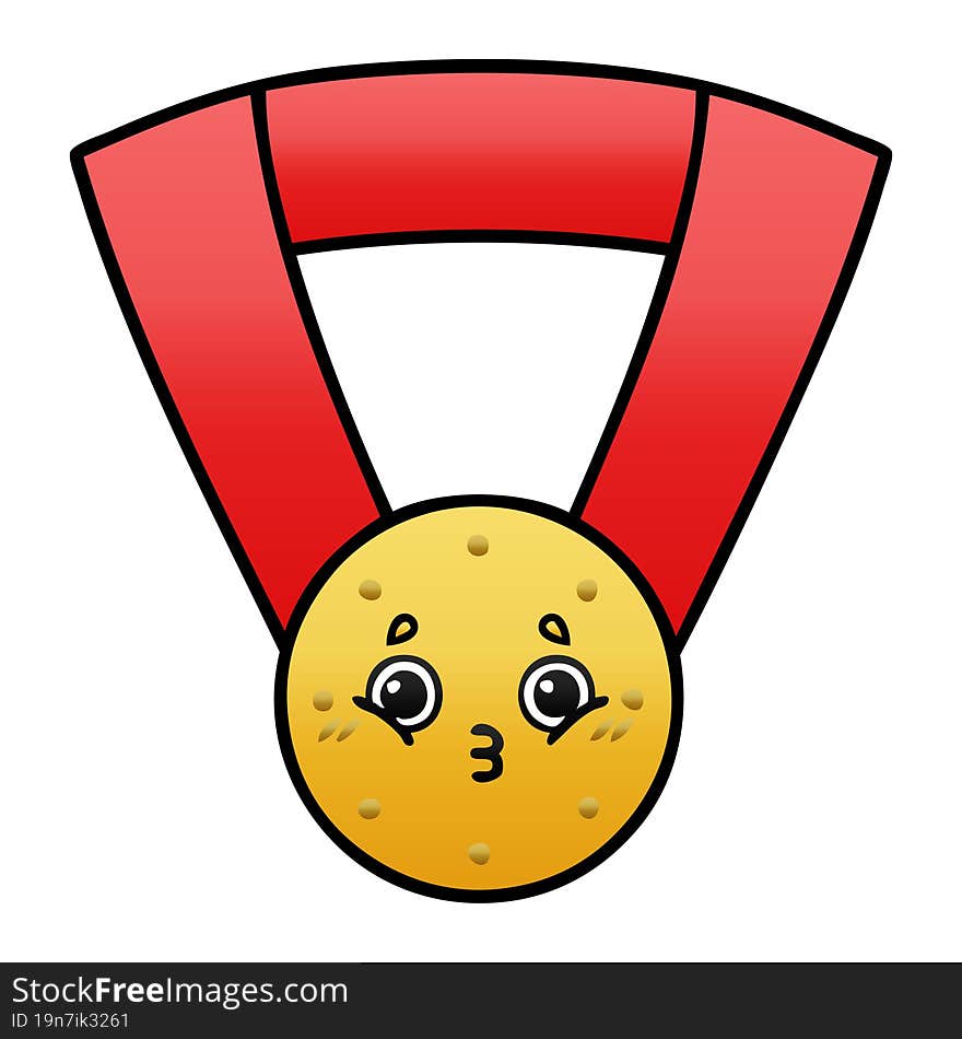 gradient shaded cartoon of a gold medal