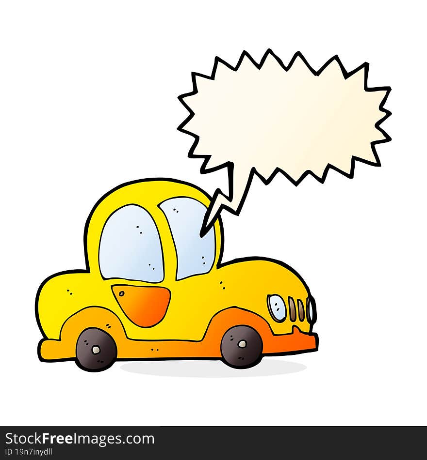 cartoon car with speech bubble