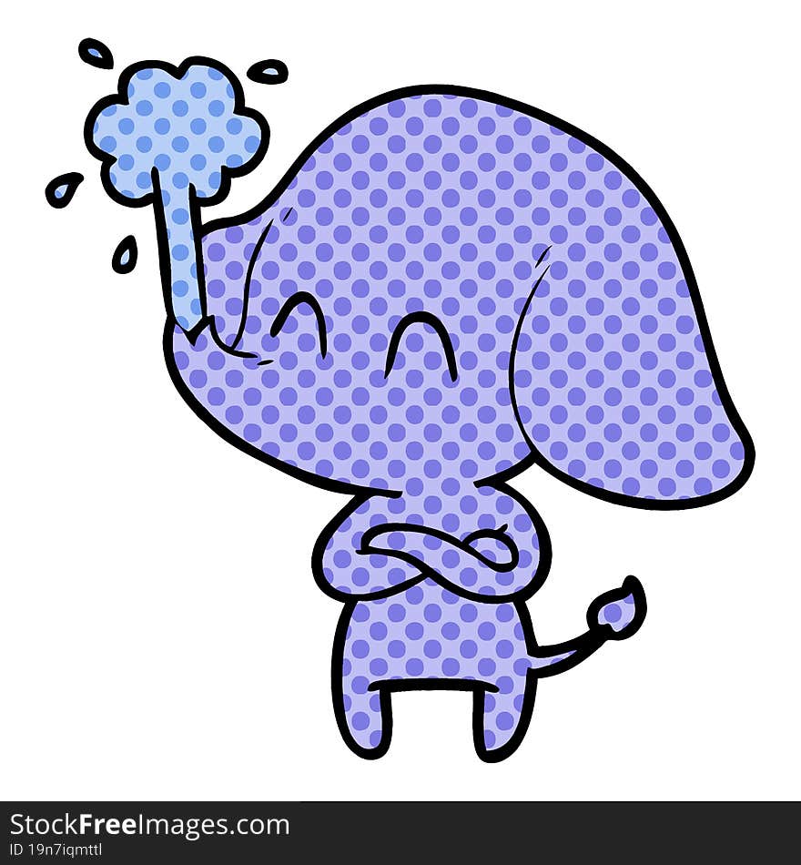 cute cartoon elephant spouting water. cute cartoon elephant spouting water