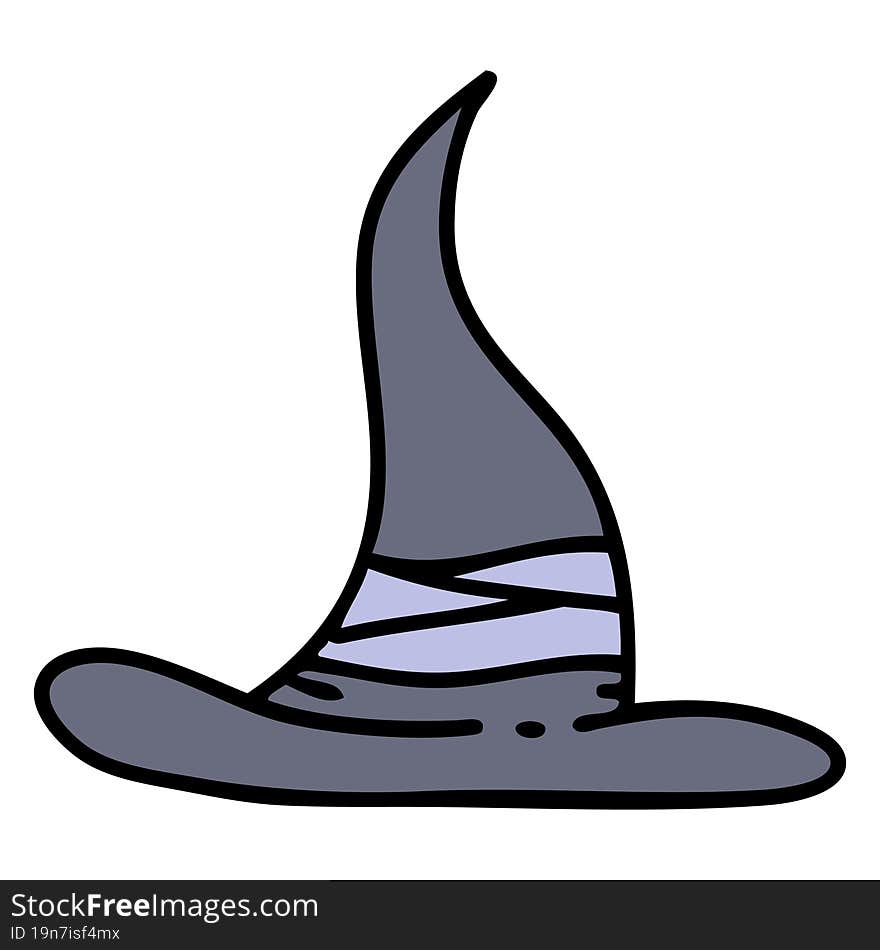 cartoon of a spooky witch hat