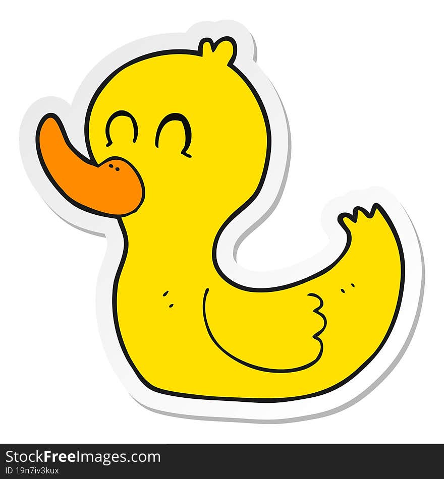 sticker of a cartoon cute duck