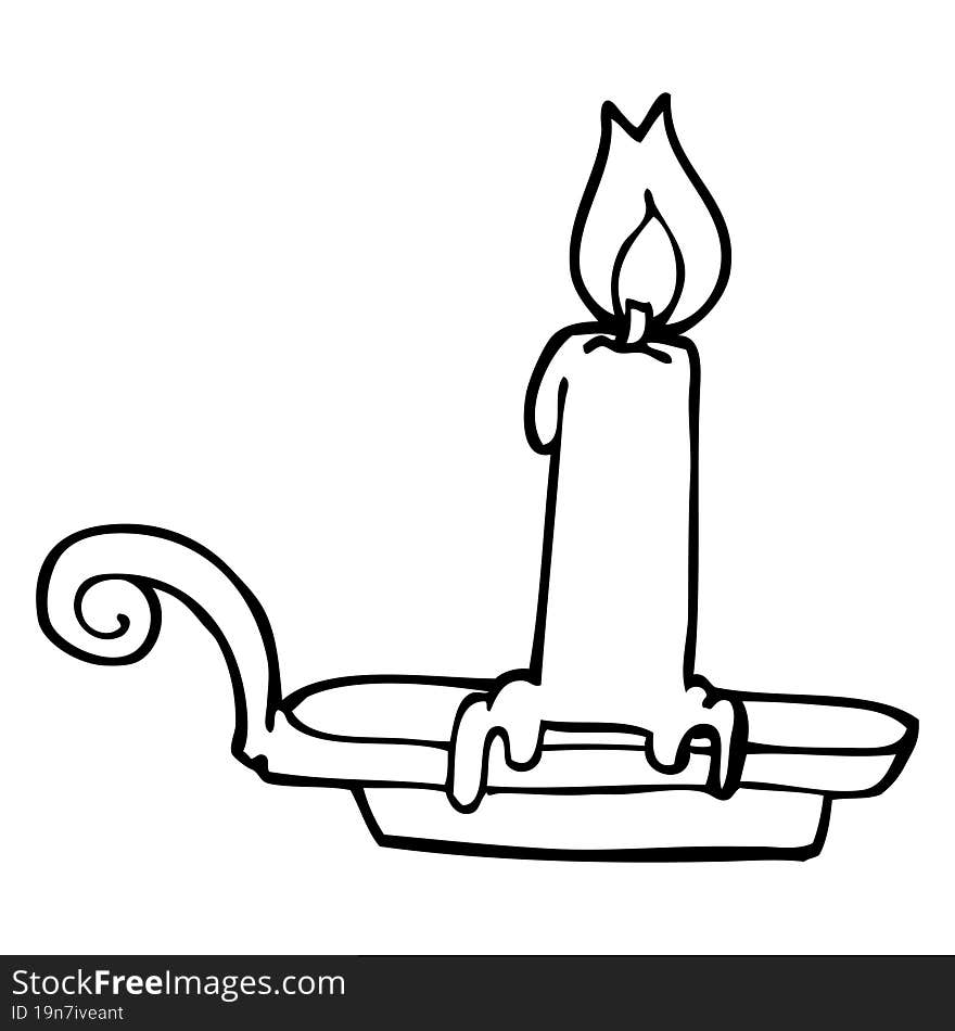 line drawing cartoon burning candle