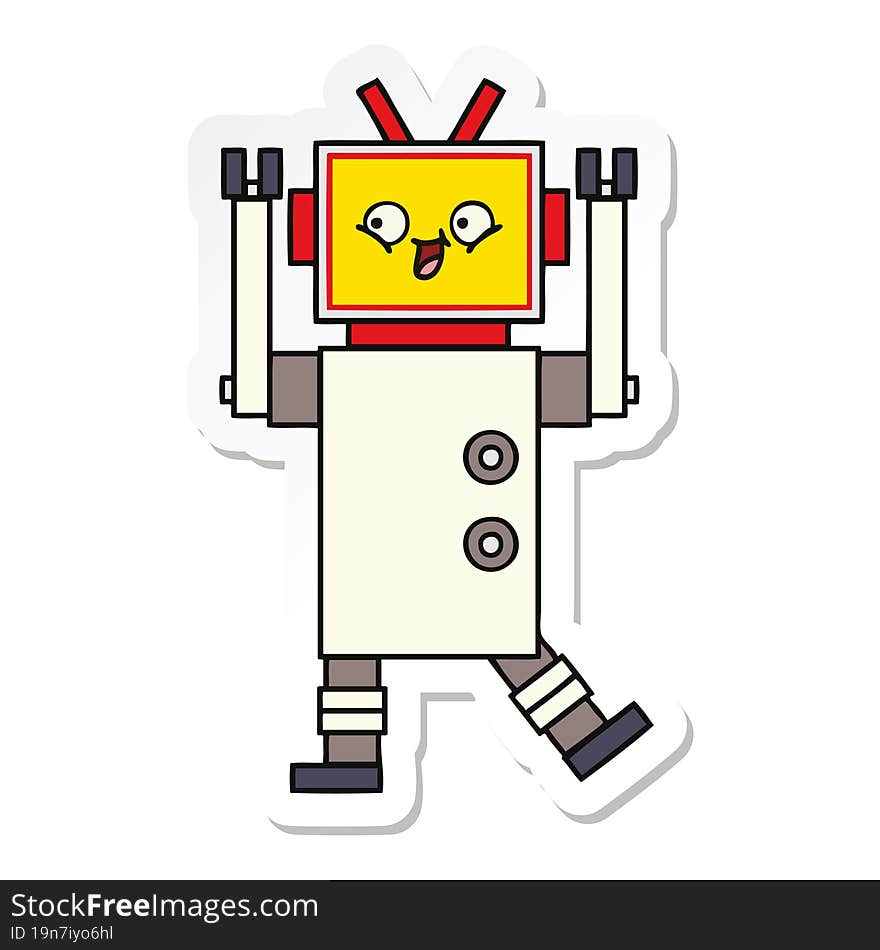 sticker of a cute cartoon robot