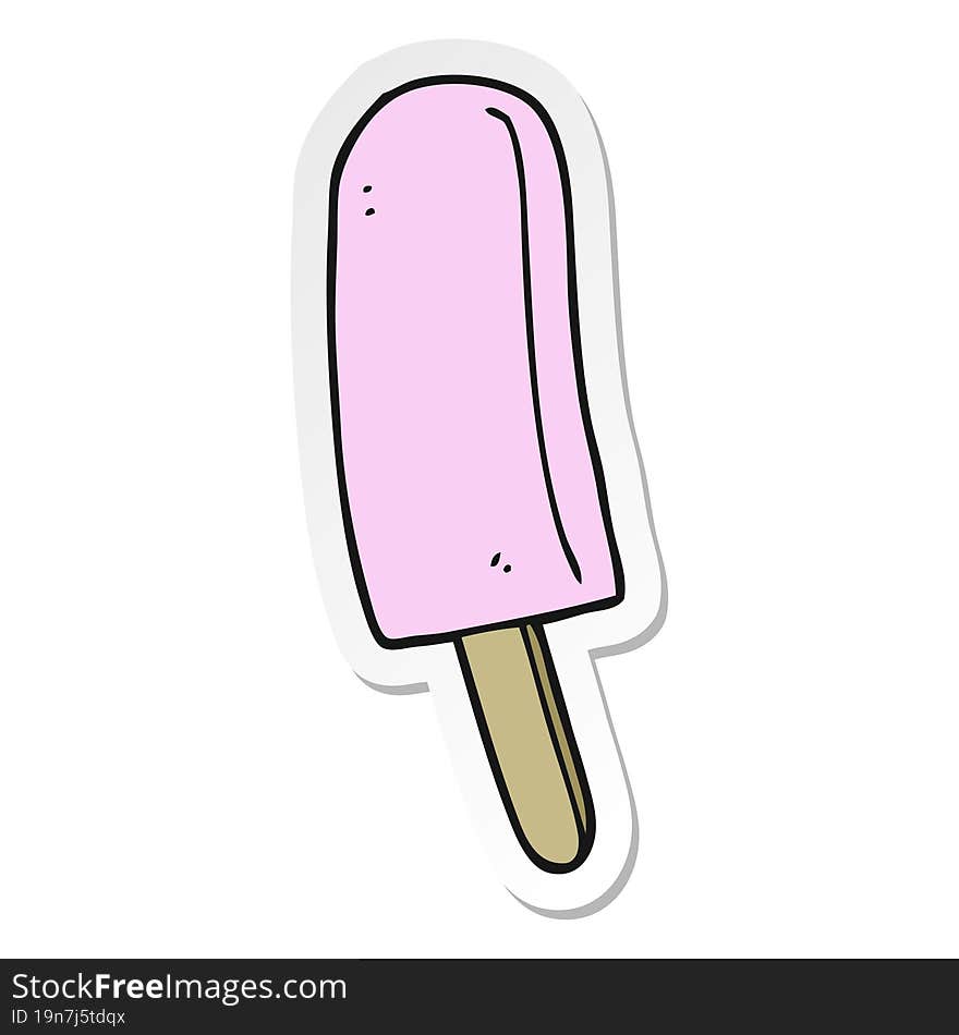 Sticker Of A Cartoon Ice Lolly