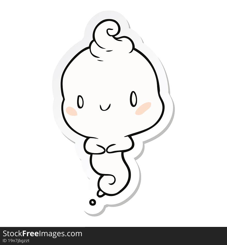 Sticker Of A Cartoon Ghost