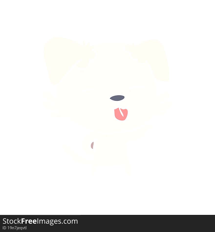 Flat Color Style Cartoon Dog Sticking Out Tongue