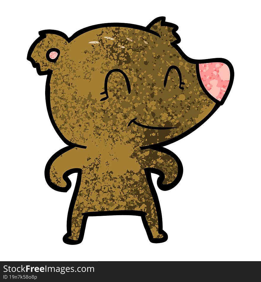 smiling bear cartoon. smiling bear cartoon