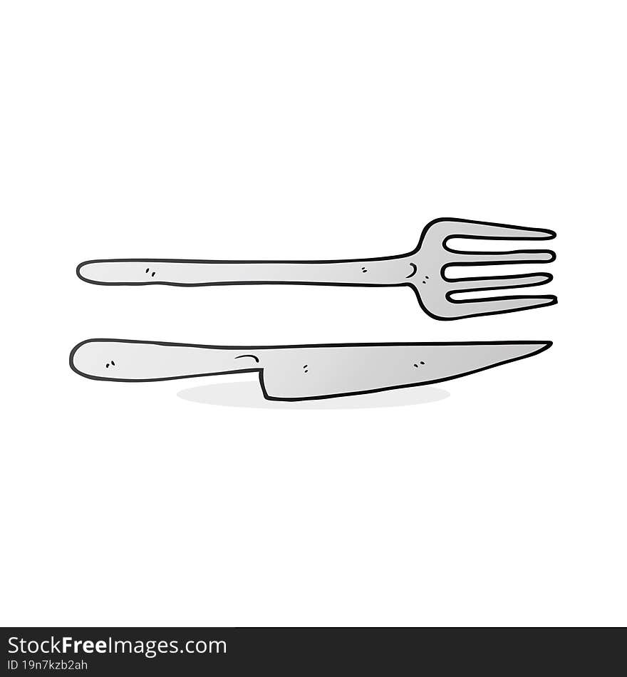 cartoon knife and fork