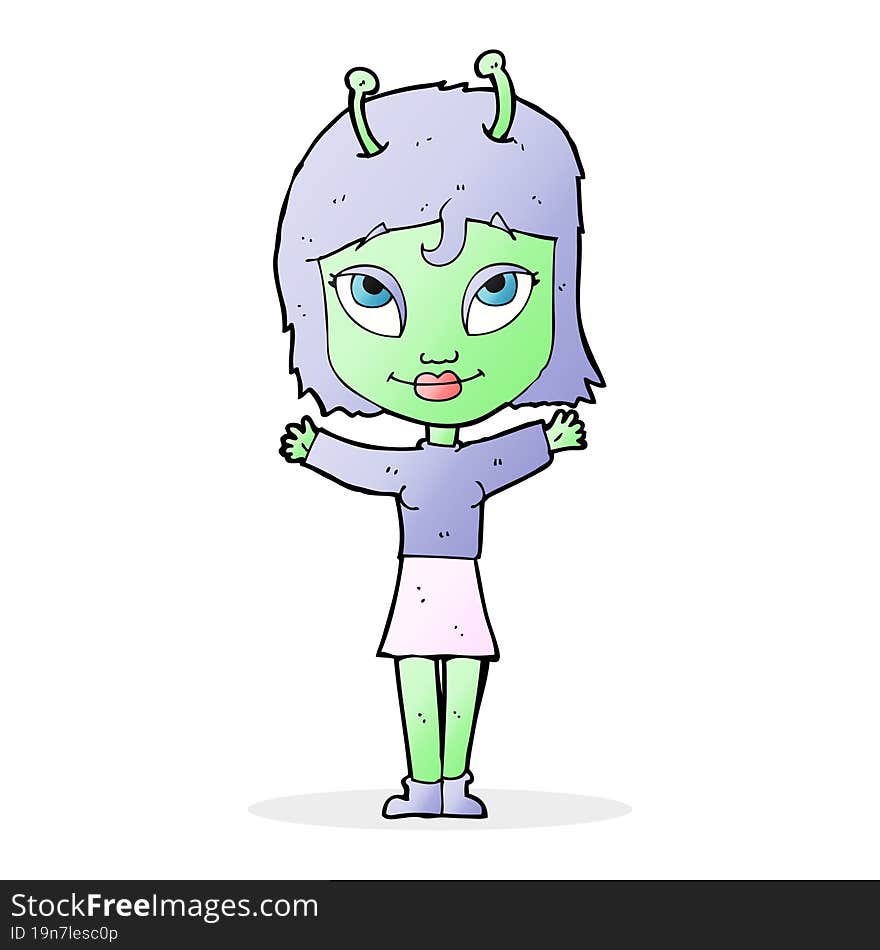 cartoon alien girl