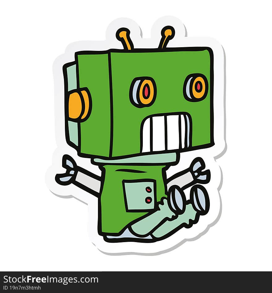 sticker of a cartoon robot