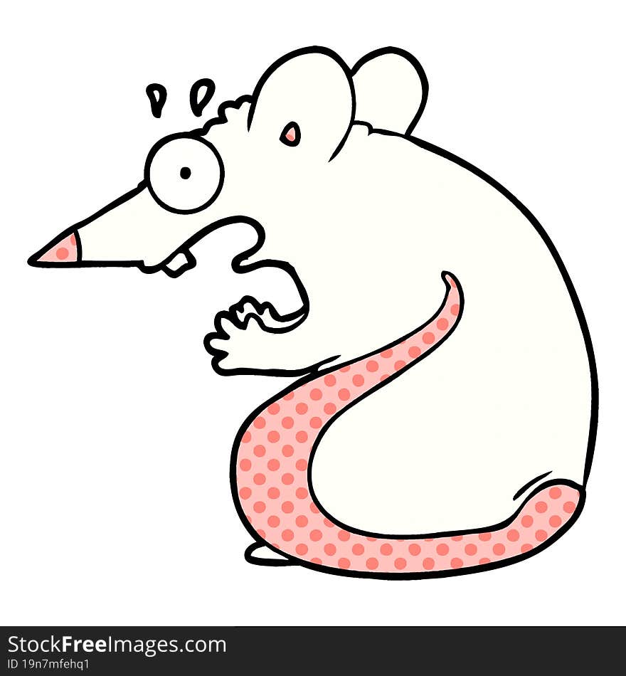 cartoon frightened mouse. cartoon frightened mouse