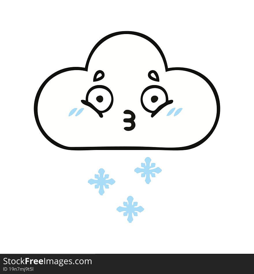 cute cartoon of a snow cloud. cute cartoon of a snow cloud