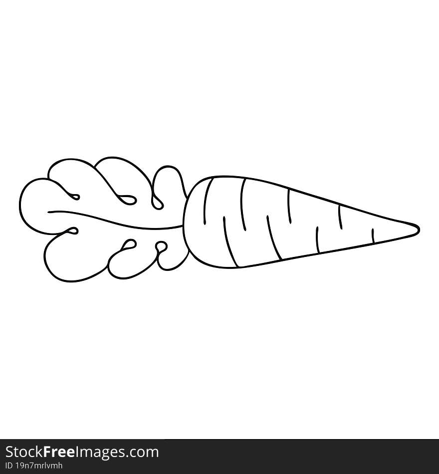 line drawing quirky cartoon carrot. line drawing quirky cartoon carrot