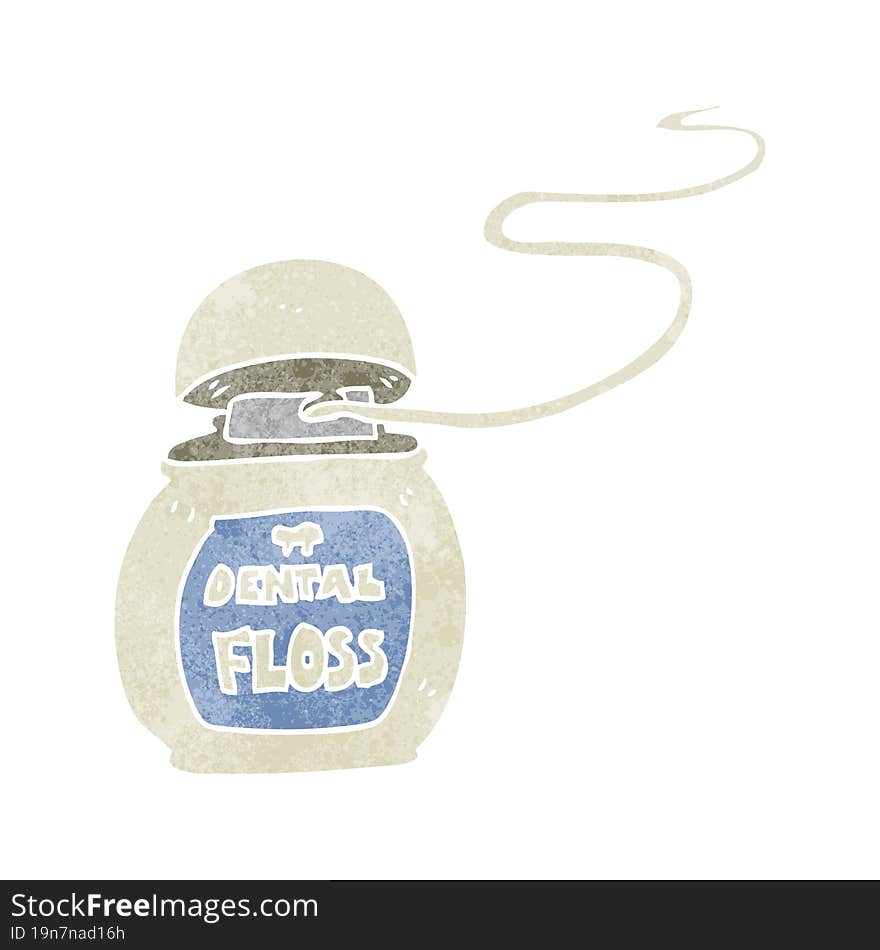 retro cartoon dental floss