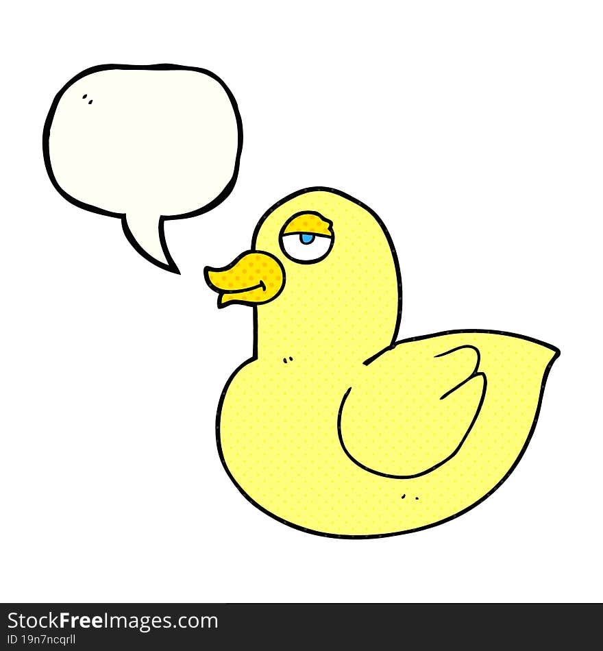 Comic Book Speech Bubble Cartoon Duck