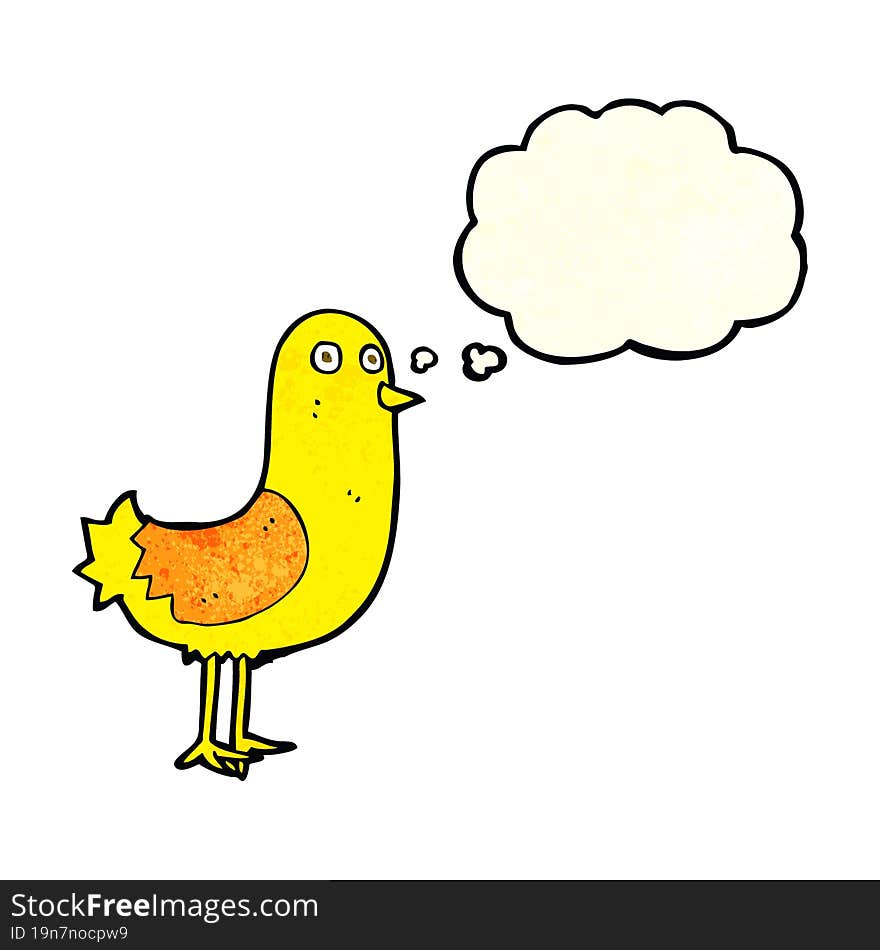 cartoon bird with thought bubble