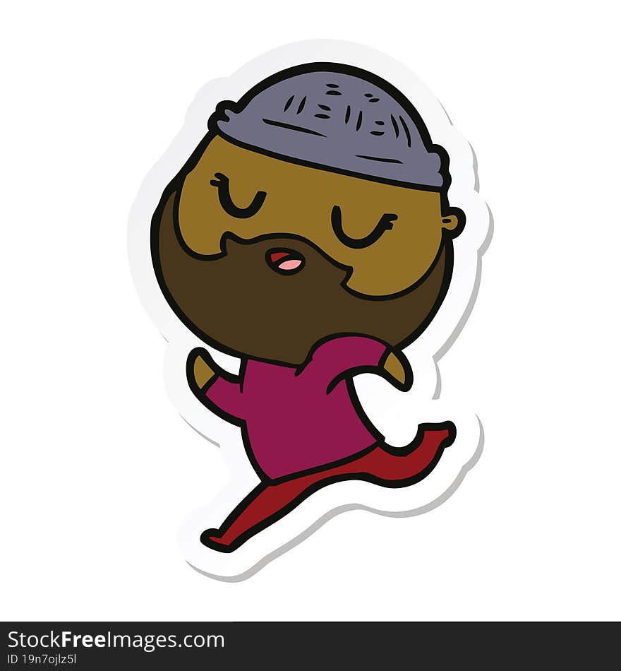 sticker of a cartoon man with beard