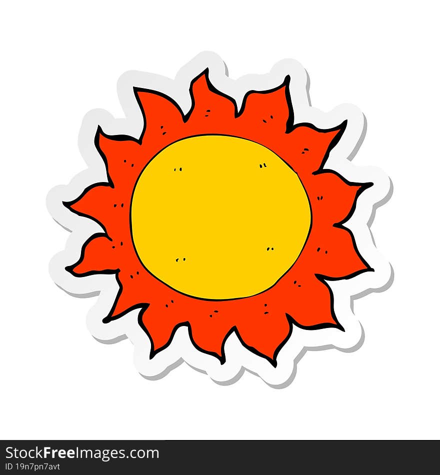 sticker of a cartoon sun