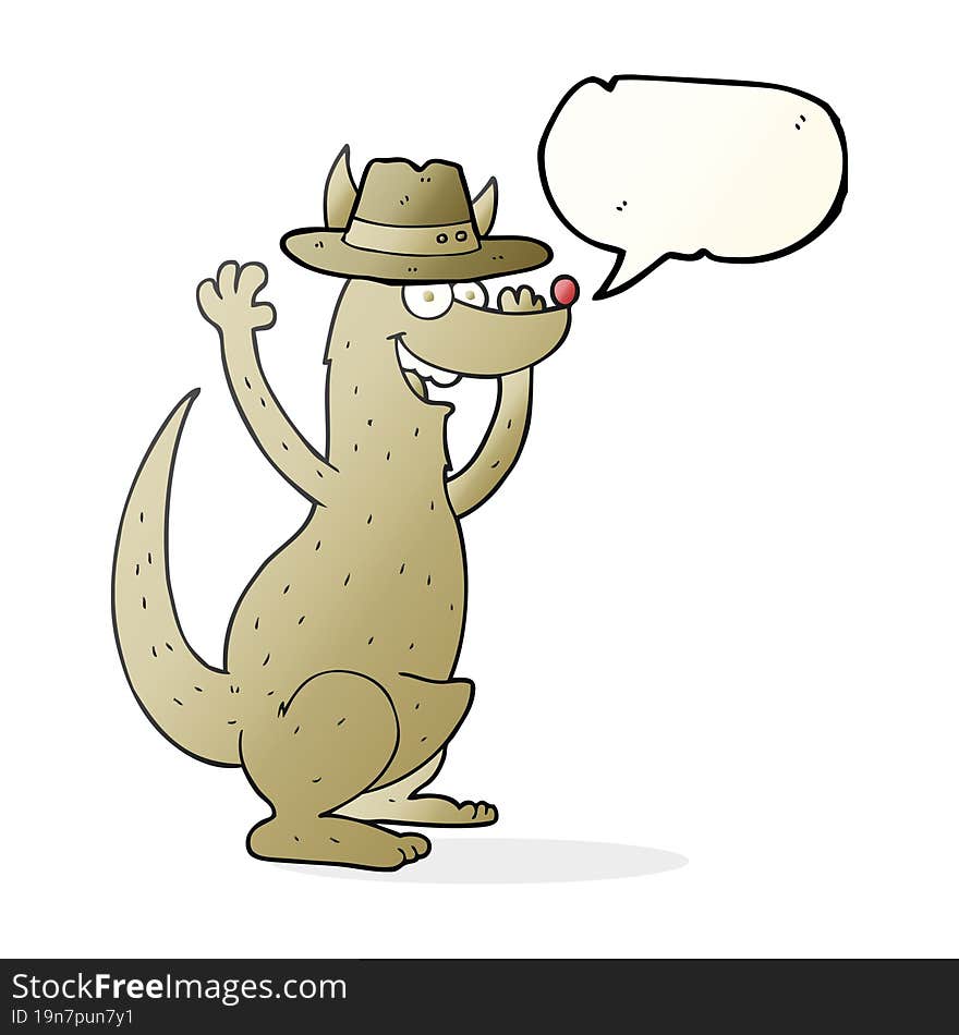 Speech Bubble Cartoon Kangaroo