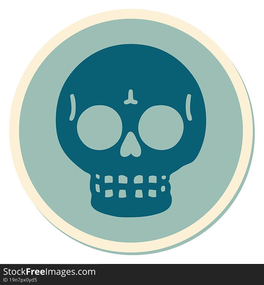 tattoo style sticker of a skull