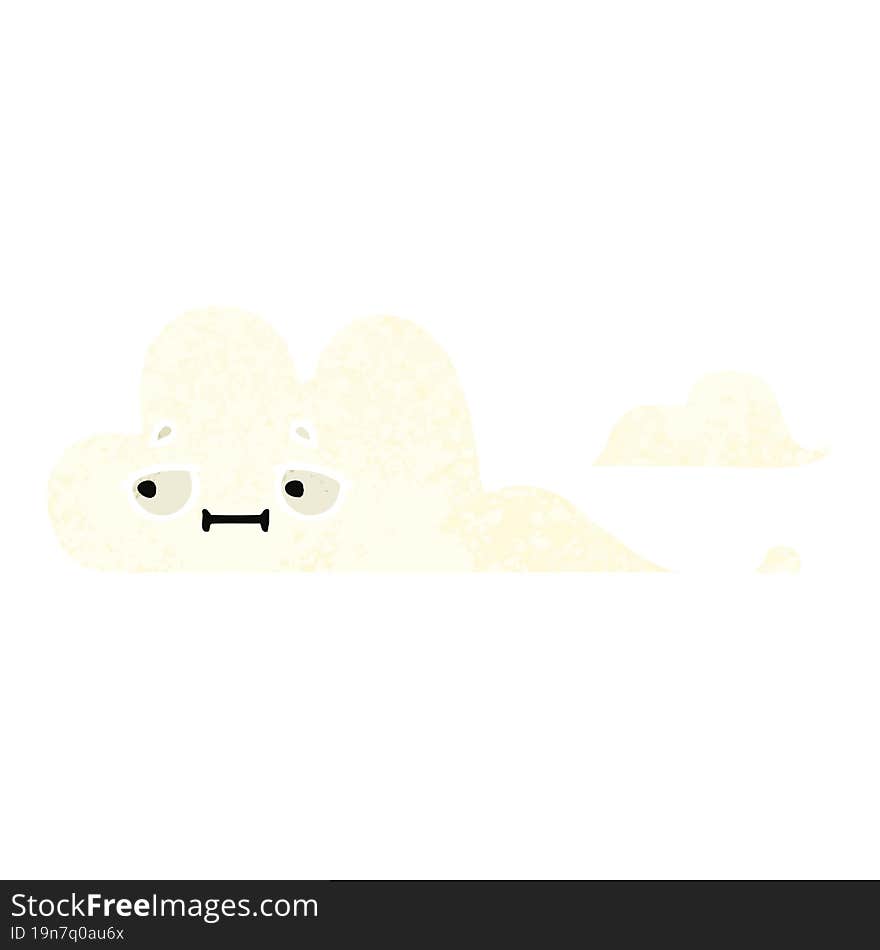 Retro Illustration Style Cartoon White Cloud