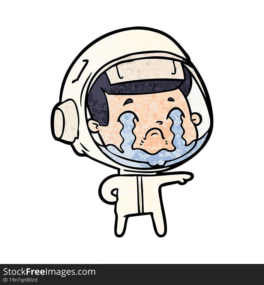 cartoon crying astronaut. cartoon crying astronaut