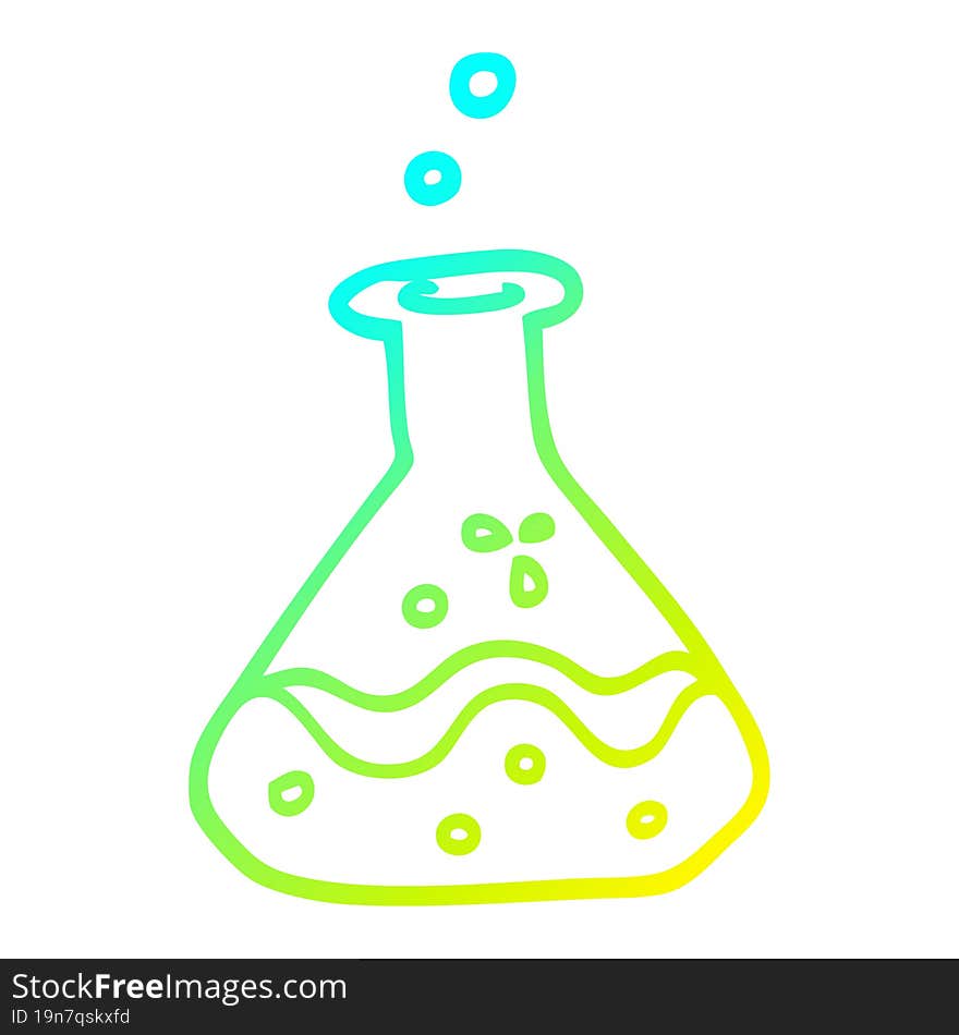 cold gradient line drawing cartoon chemical bottles