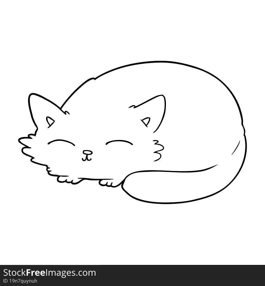 cartoon cat sleeping. cartoon cat sleeping