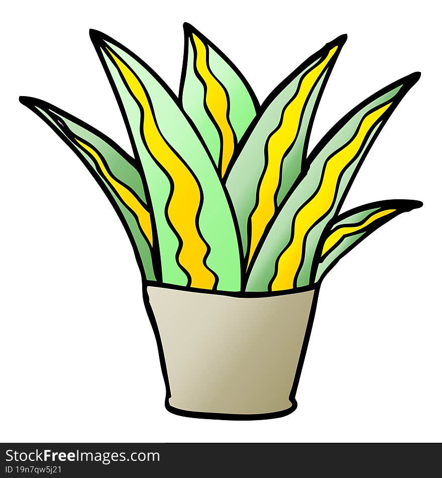 cartoon doodle house plant