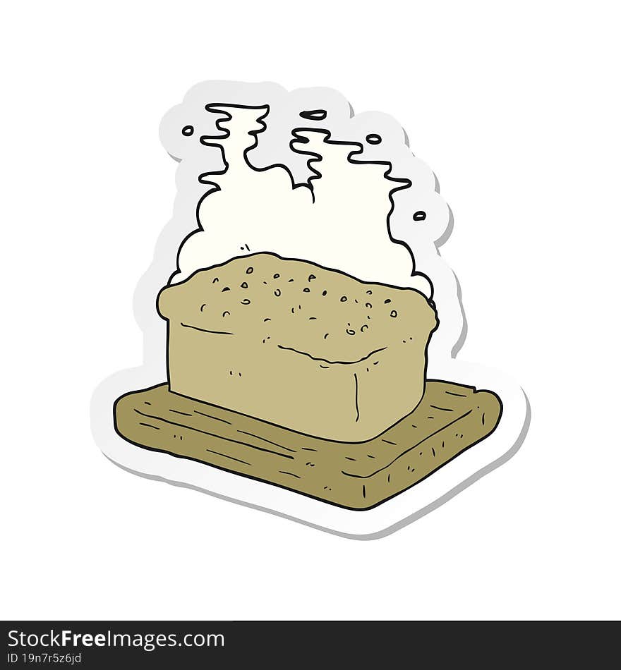 sticker of a cartoon loaf of bread