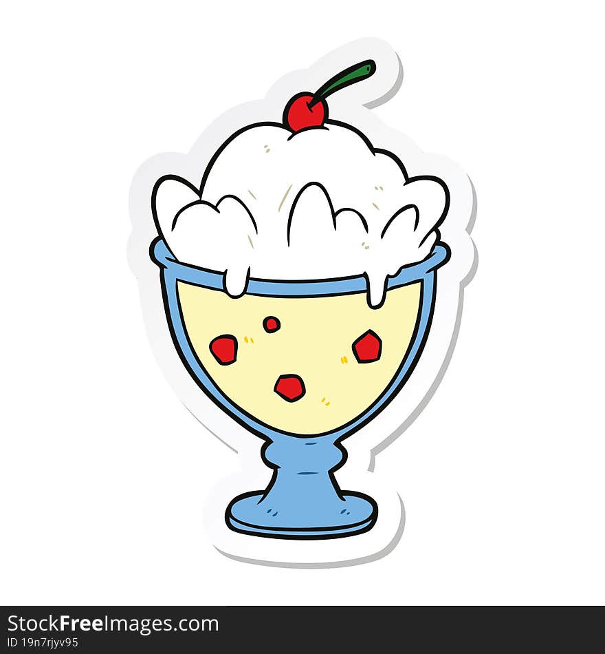 sticker of a cartoon dessert