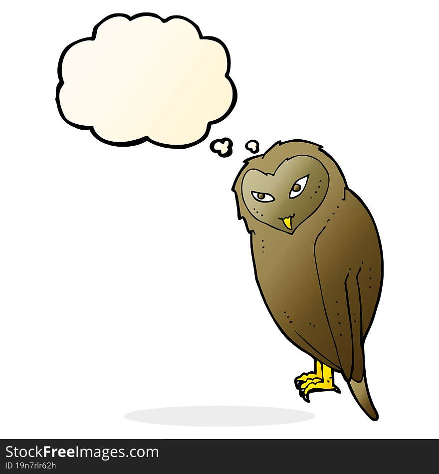 Cartoon Owl With Thought Bubble