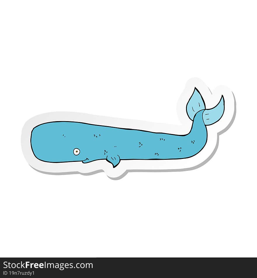 sticker of a cartoon whale