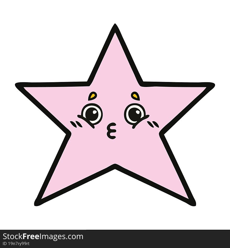 cute cartoon of a star fish. cute cartoon of a star fish