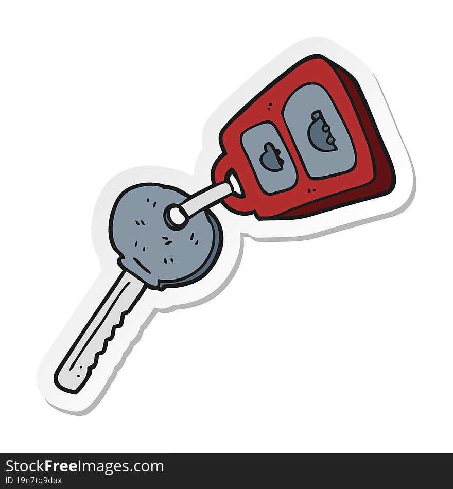 Sticker Of A Cartoon Key