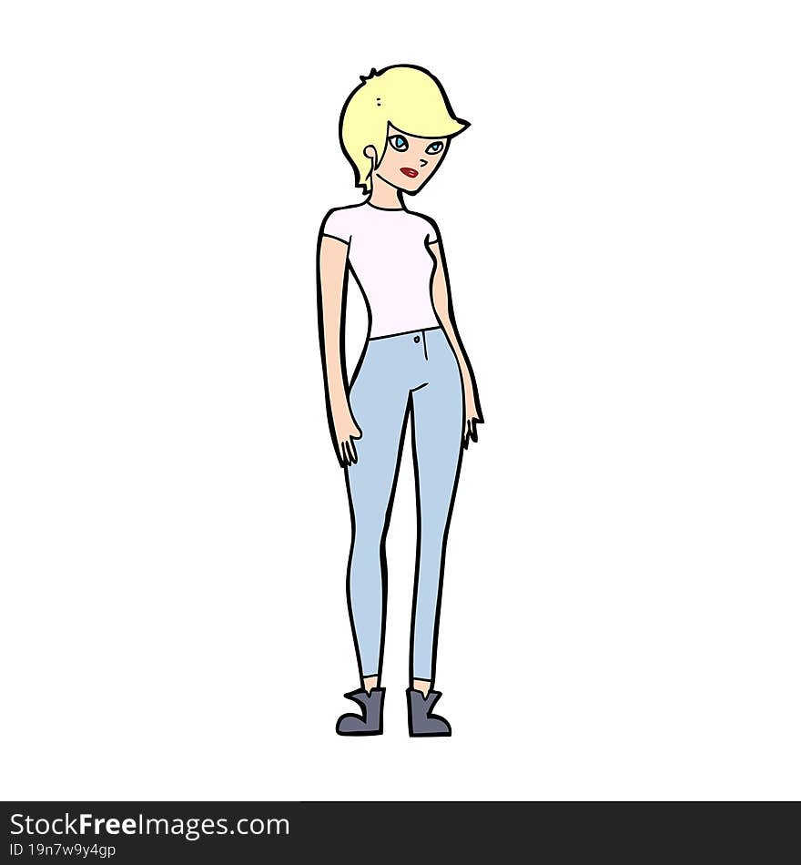 cartoon modern attractive woman