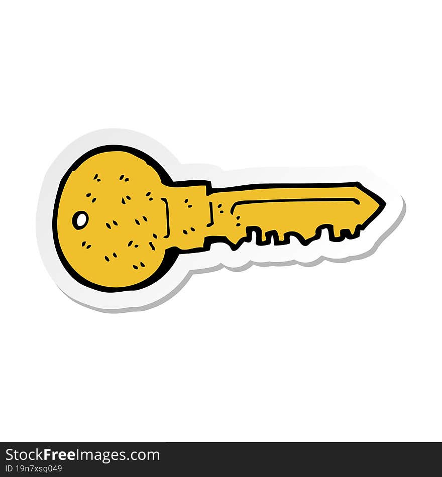 Sticker Of A Cartoon Key