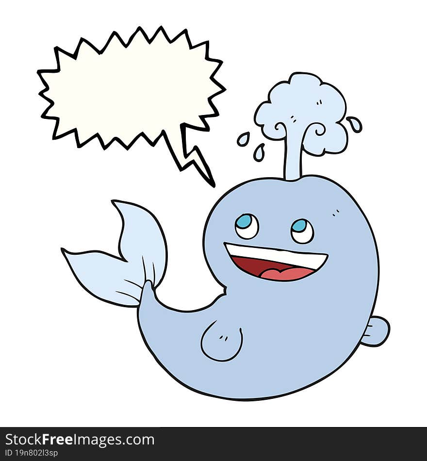 speech bubble cartoon whale spouting water