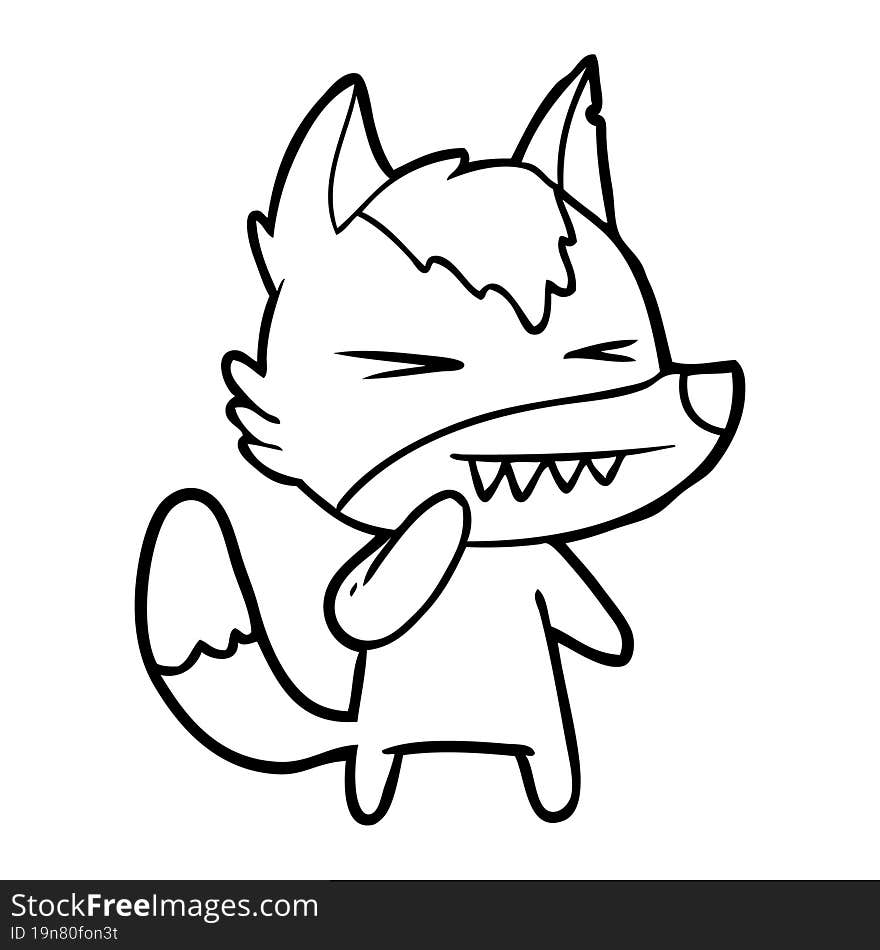 angry wolf cartoon. angry wolf cartoon