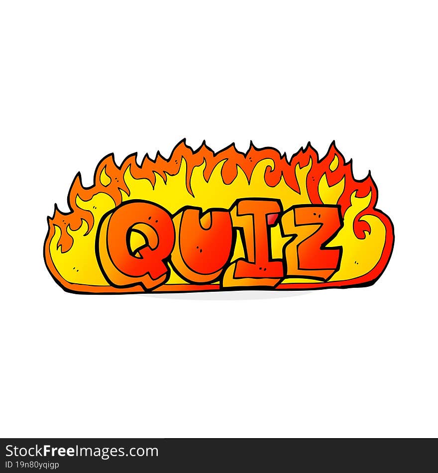 quiz sign cartoon