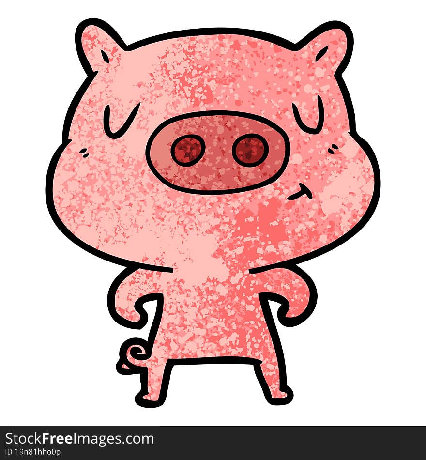 cartoon content pig. cartoon content pig